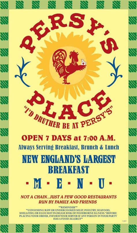 Persys Place New Englands Largest Breakfast And Brunch Menu In 2023