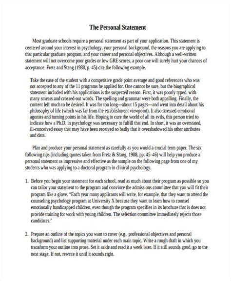 77 Personal Statement Examples Ms Word Pdf Examples