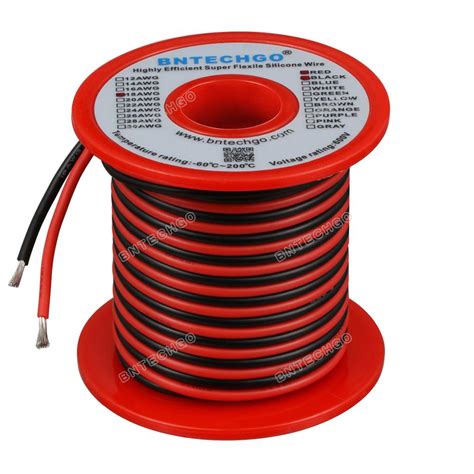 18 Gauge Flexible Silicone Wire 50 Ftred And Black 200 Deg C 600v