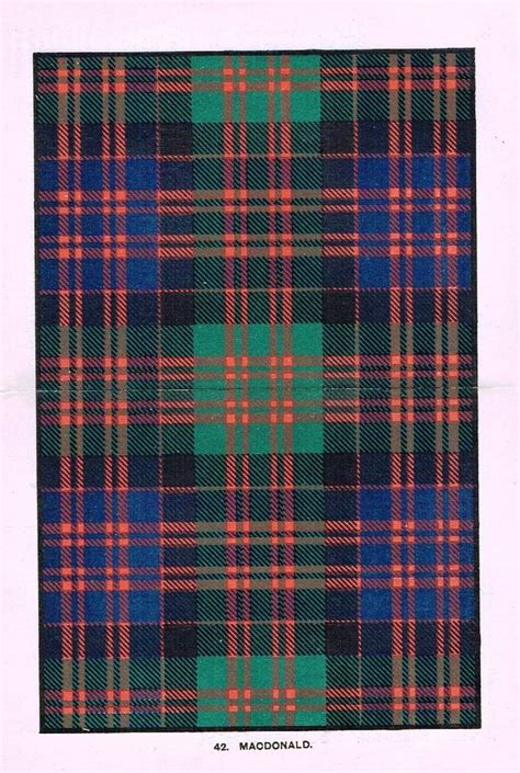 Johnstons Scottish Clans And Tartans Macdonald Chromolithograph
