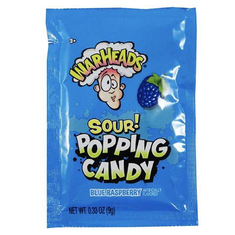 Warheads Sour Popping Candy Blue Raspberry Economy Candy