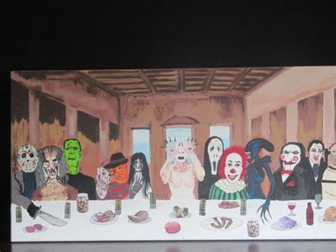 Horror Art Canvas The Last Supper Hand Painted Etsy