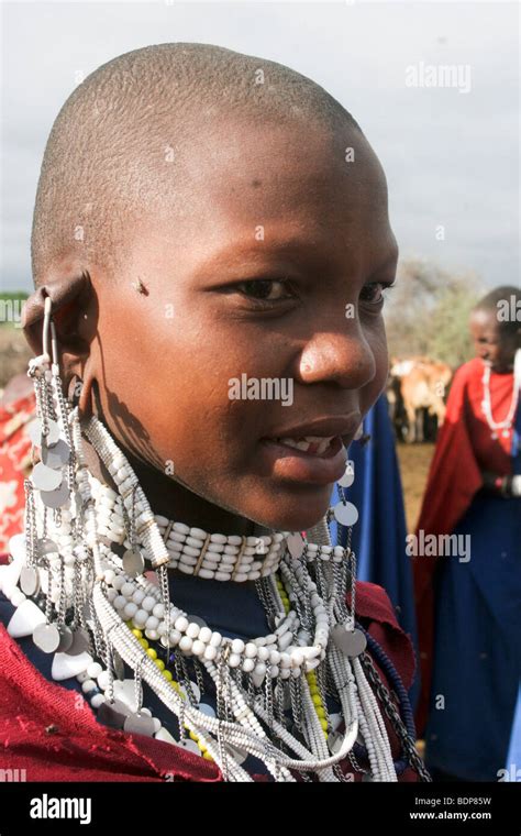 Africa Tanzania Maasai An Ethnic Group Of Semi Nomadic People Female