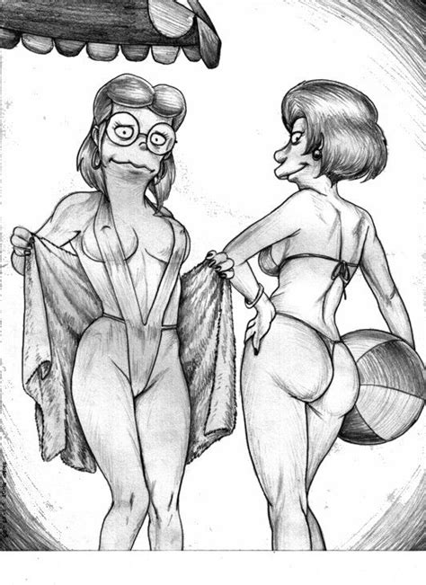Rule 34 2girls Ass Bikini Breasts Cleavage Edna Krabappel Elizabeth
