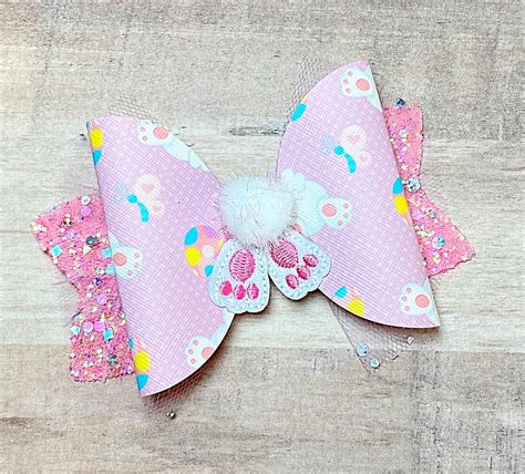 Easter Faux Leather Hair Bow Etsy