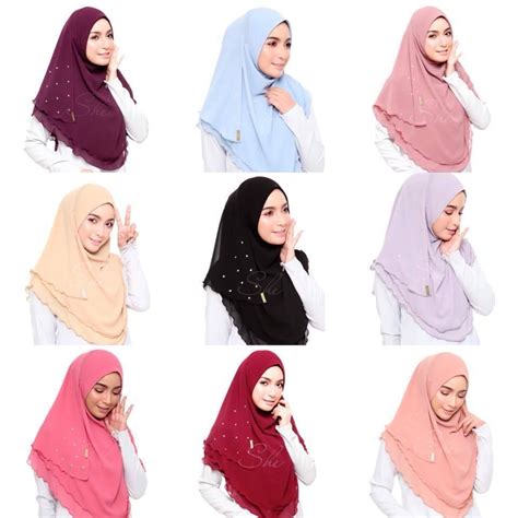 rayfa diamond instant hijab one piece pinless slip on scarf khimar tudung abaya shawlshouse