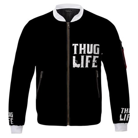 Thug Life Tupac Amaru Shakur Dope Black Bomber Jacket Rappers Merch