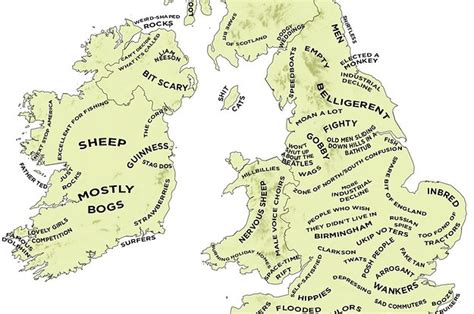 The Definitive Stereotype Map Of Britain And Ireland