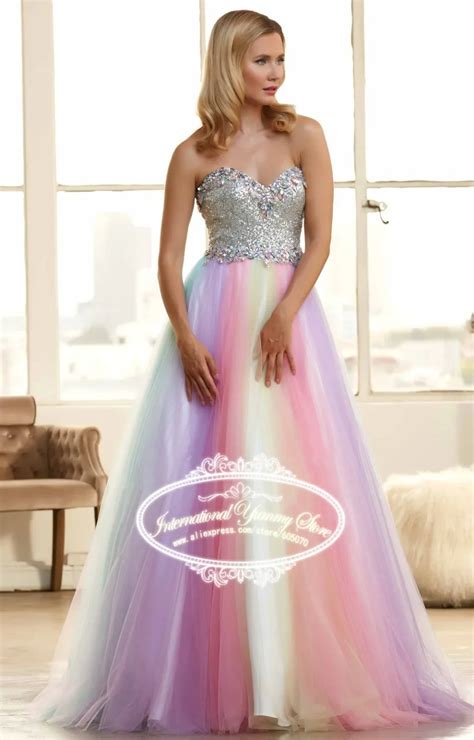 Popular Rainbow Prom Dress Buy Cheap Rainbow Prom Dress Lots From China