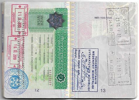 Tourist Registration In Turkmenistan Has Its Own Stamp The Blue One Definitely One Of The