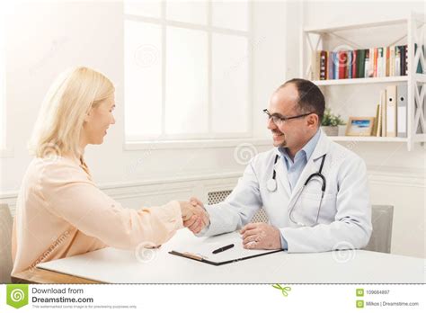 Doctor Consulting Woman In Hospital Stock Image Image Of Doctor