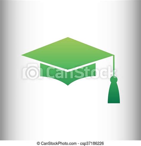 Mortar Board Or Graduation Cap Education Symbol Green Gradient Icon