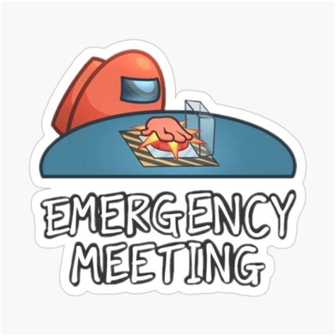Among Us Red Emergency Meeting Sticker By Pinkmonster2020 Preppy