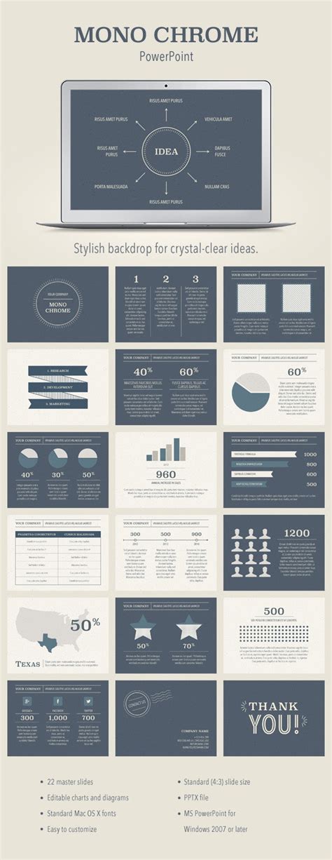Mono Chrome Powerpoint Template By Jumsoft Graphicriver