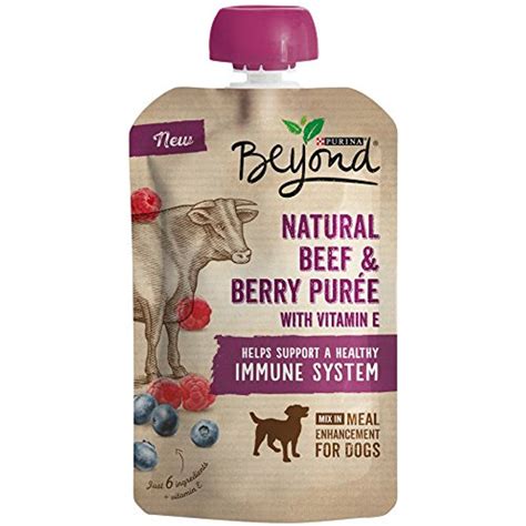 So just open a pouch and pour to make all of your dog's mealtime dreams come true. Purina Beyond Natural Wet Dog Food, Beef & Berry Puree, 3 ...