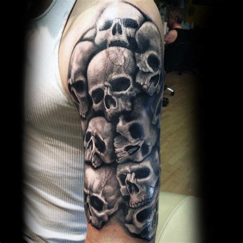 Skull Sleeve Tattoos For Men Masculine Design Ideas Evil Skull Tattoo Skull Sleeve Tattoos