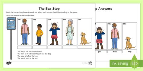Ks1 The Bus Stop Worksheet Worksheet Teacher Made