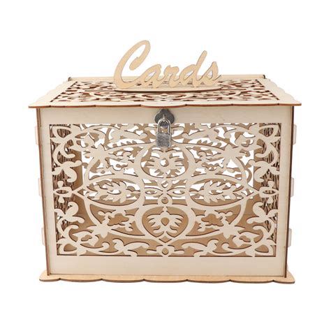 Buy this for its aesthetic. Wooden Wedding Card Post Box with Lock Collection Gift ...