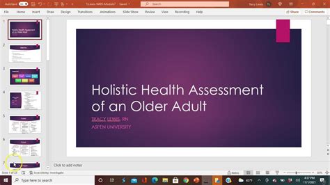 Holistic Health Assessment Of An Older Adult