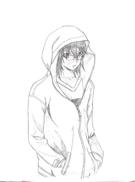 Male Base Anime Hoodie Coloring Pages
