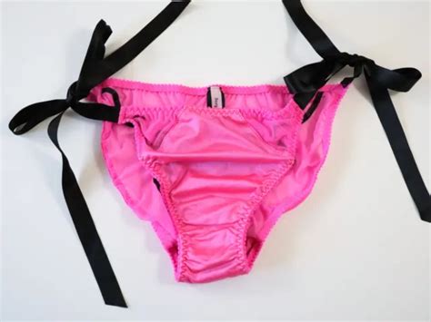New Victoria S Secret Vtg Sexy Little Things Satin String Bikini Panty Medium 54 99 Picclick