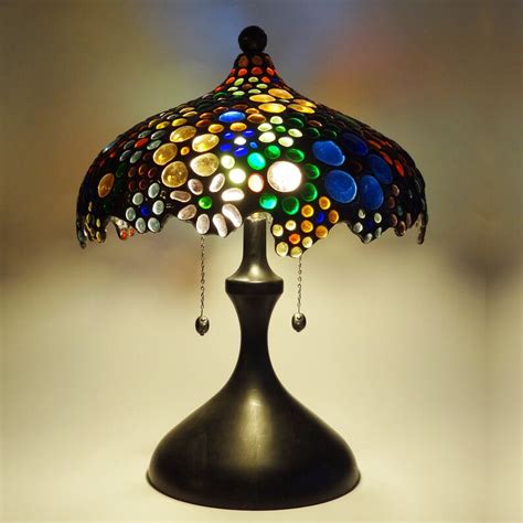 Stained Glass Table Lamp Multi Colored Jewels One Of A Etsy