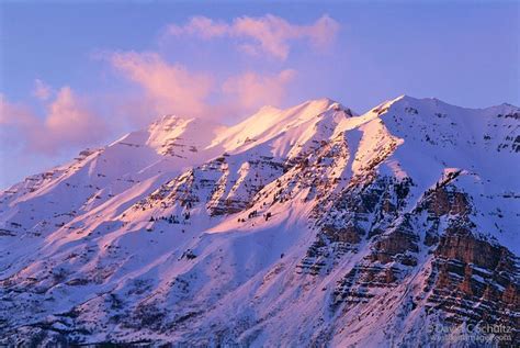Snow Covered Peaks Of Mount Timpanogos At Sunset Winter