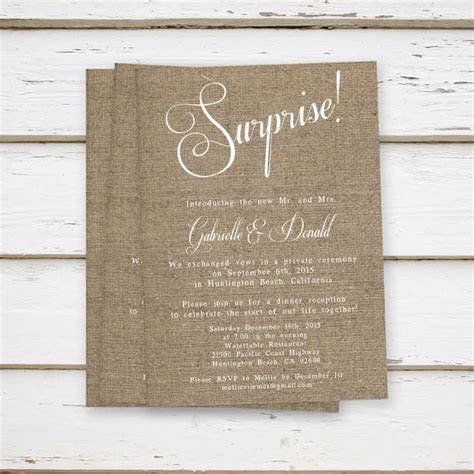 surprise we got married invitations