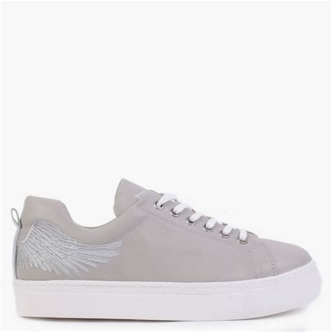 Marté Angels Ease Grey Leather Silver Wing Trainers