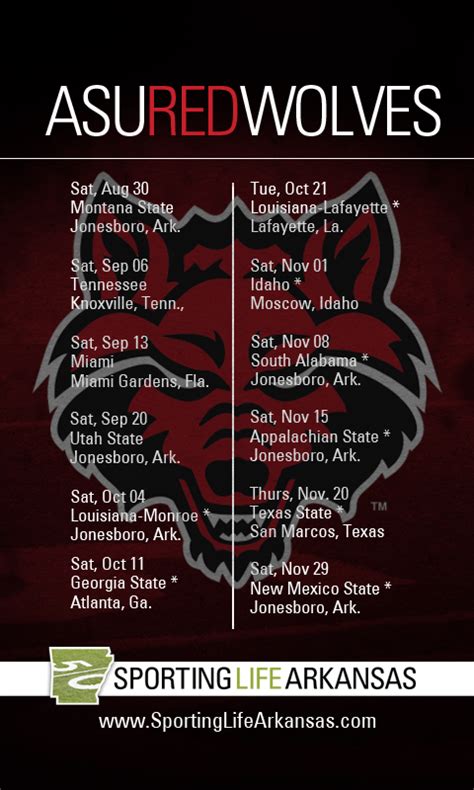 2014 Arkansas State Red Wolves Football Schedule Wallpaper