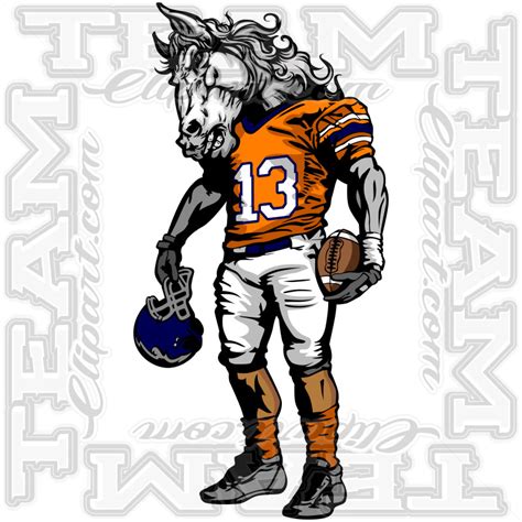 Mustang Mascot Football Image Modifiable Vector Format