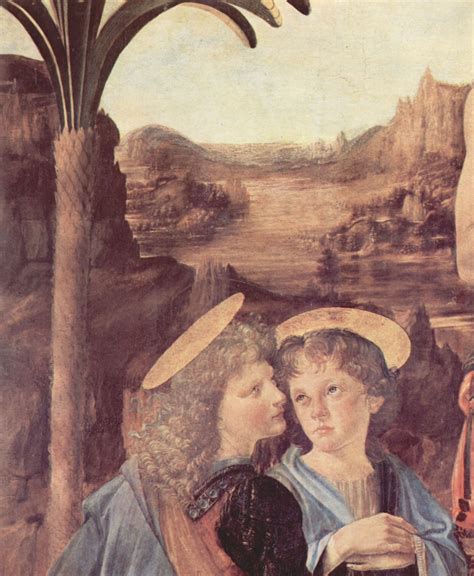 Großbild Leonardo Da Vinci Die Taufe Christi Detail Engel