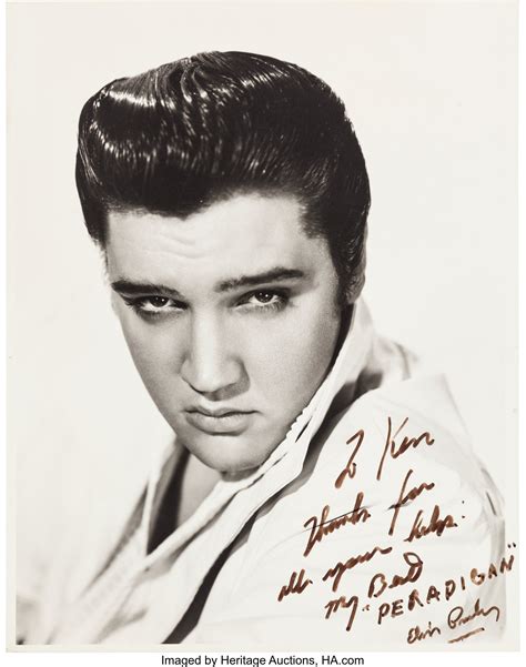 Elvis Presley Signed And Inscribed Oversized Portrait By Bud Lot