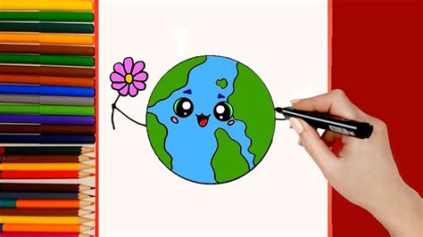 Como Dibujar Planeta Tierra Flor Kawaii Paso A Paso Dibujos Kawaii