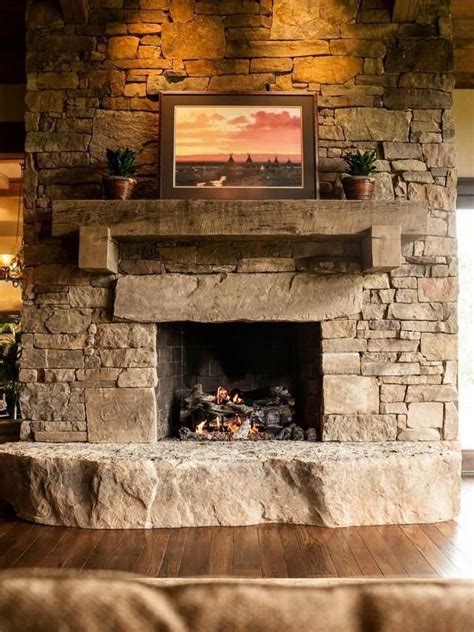 There are stone fireplace surround ideas to fit any location. Stone Fireplace Front Ideas #fireplaceathome | Home fireplace, Wood fireplace surrounds ...
