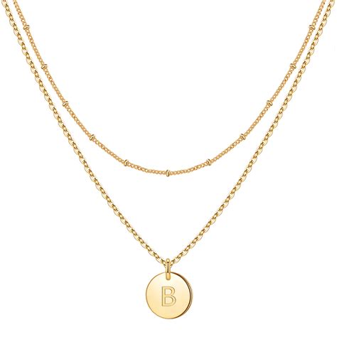 TINGN Gold Initial Necklaces For Women 14K Gold Filled Double Side