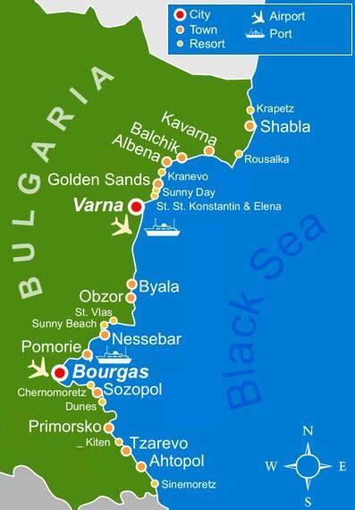 Map Of Bulgarian Seaside Maps Of Bulgaria Black Sea Resorts