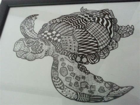 Zen Tangle Turtle Tangled Zentangle Turtle Tattoos Artwork Quick