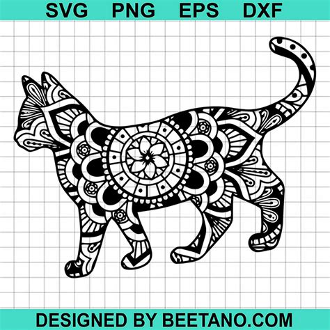 Mandala Cat Svg Cut File For Cricut Silhouette Machine Make Craft Handmade