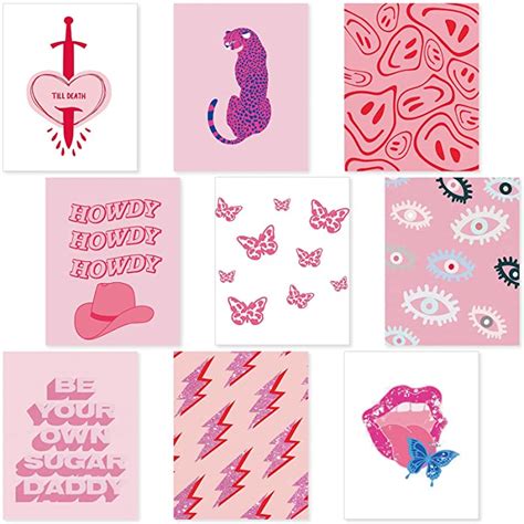 Buy 9 Pieces Preppy Room Decor Pink Posters Preppy Posters Aesthetic