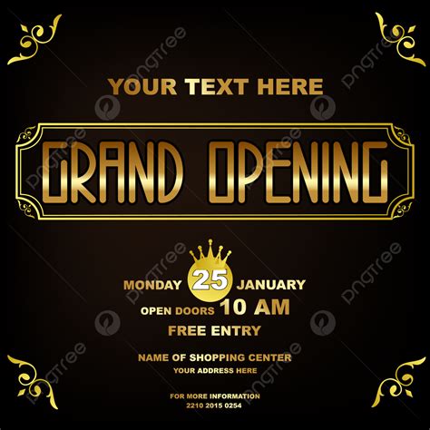 Grand Opening Vector Editable Template Banner Or Backdrop For Opening