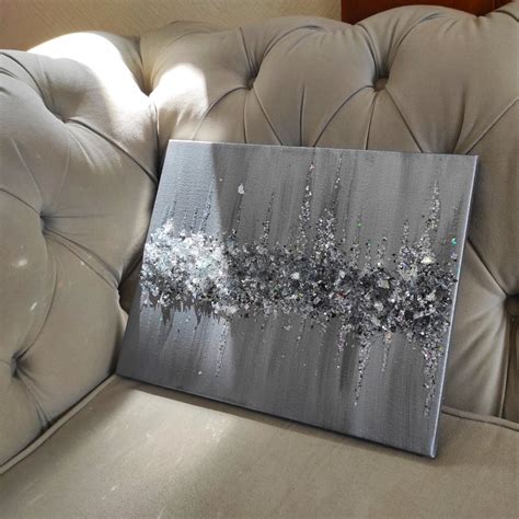 Silver Glitter Glass Painting Glitter Painting Glitter Art Etsy