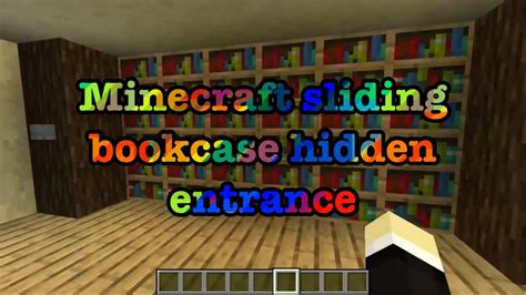 Minecraft Sliding Bookcase Hidden Entrance Tutorial Youtube