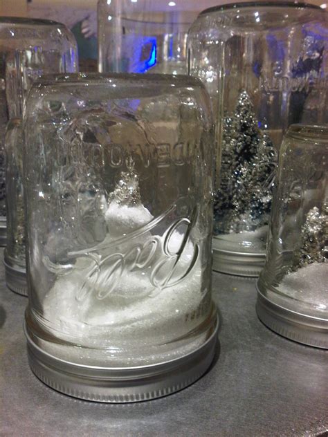 Diy Snow Globe Mason Jars Upside Down With Glitter And Objects Diy
