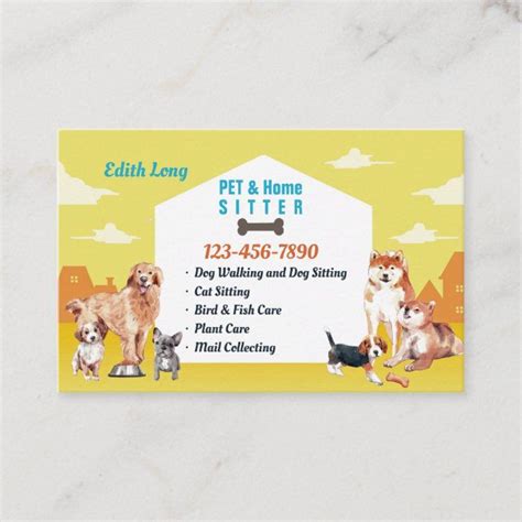 Pet And Home Sitting Service Business Card Zazzle Pet Sitting