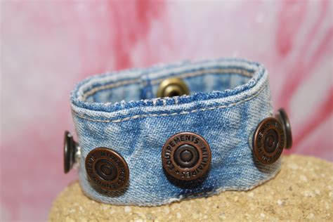 I Made This Bracelet From Repurpsed Jeans And Jean Buttons Jeans