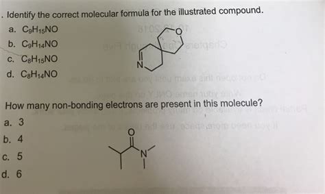 Solved Identify The Correct Molecular Formula For Th