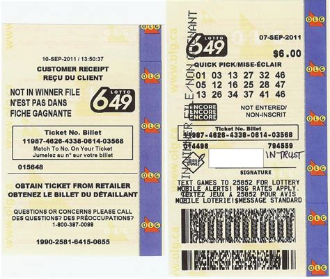 When a lottery ticket is composed of 3 lotto 6/49 plays or more, your guaranteed prize draw selections are shown as a range. 6 49 Lotto Ticket Provide fortune a chance, play the ...