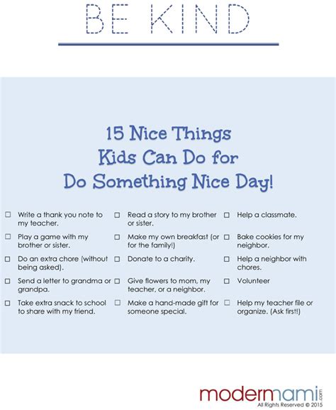 15 Nice Things Kids Can Do For Do Something Nice Day Modernmami
