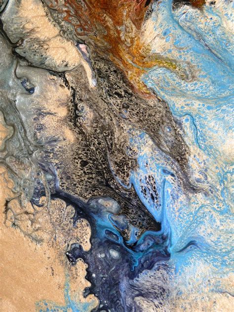 Gambar Laut Air Abstrak Modern Lukisan Seni Geologi Penciptaan